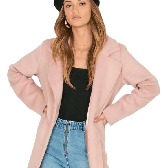 Amuse Society x Revolve Pink Faux Fur Coat Jacket - Picture 2 of 6